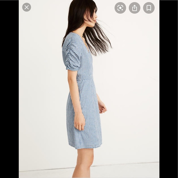 Madewell Gingham Linen Wrap Dress - Picture 2 of 9
